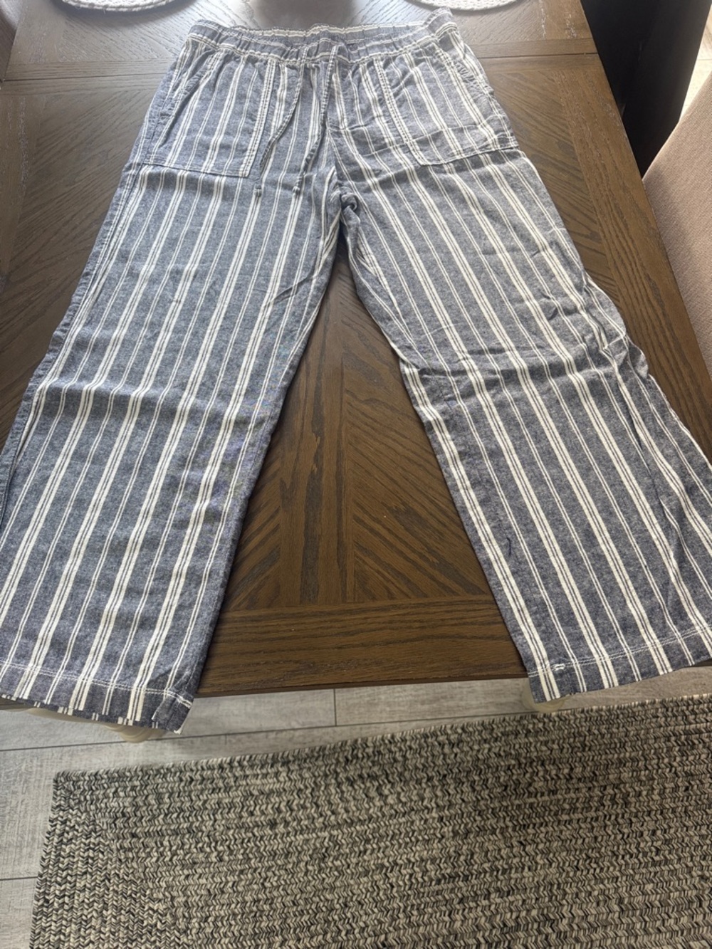 Gap striped Blue & White Linen-Blend Lounge Pants
